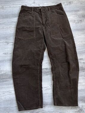 Nili Lotan Shon Barrel Leg Corduroy Pants Women’s 8 Brown 80NL High Rise
